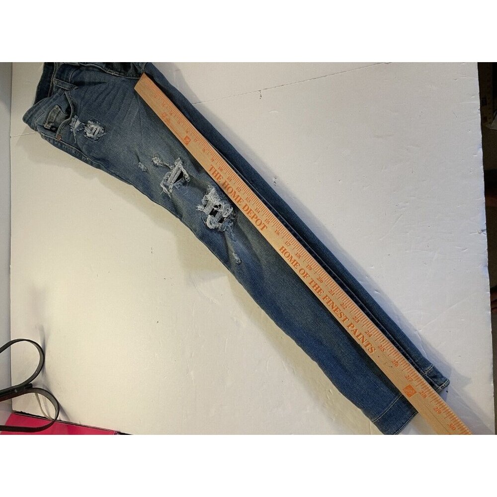 Judy Blue Jeans Womens 1/25  25x28.5 Blue Skinny Distressed Denim JB82109MD - Picture 16 of 16